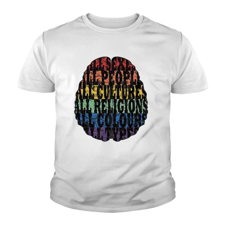 Rainbow Flag Brain Variety Tolerance Rainbow Lgbtq Youth T-shirt
