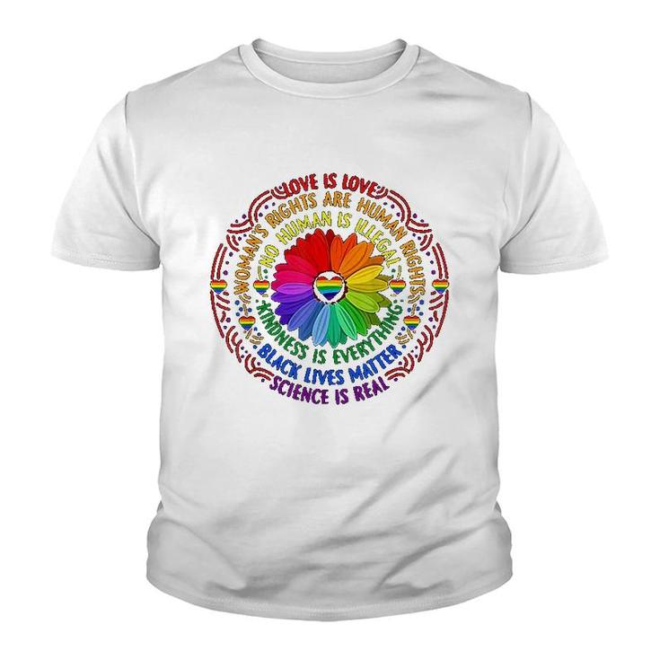 Rainbow  Science Lgbt Pride Flower Youth T-shirt