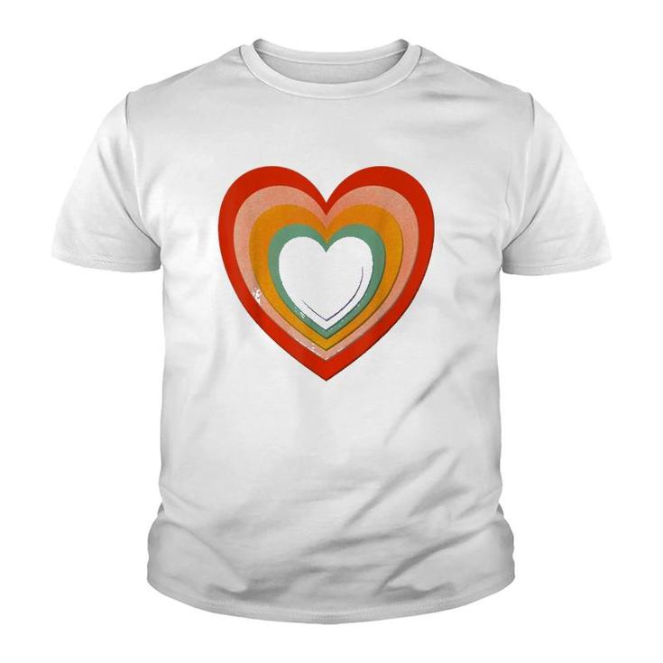 Rainbows And Heart Cutouts Valentines Love  Youth T-shirt
