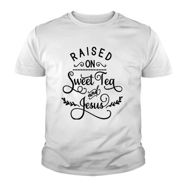 Raised On Sweet Tea And Jesus God Religious Youth T-shirt