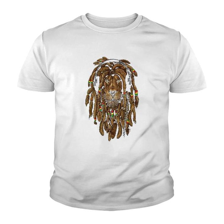 Rasta Lion Dreadlocks Reggae Cool Gift For Rastafari Lover Youth T-shirt