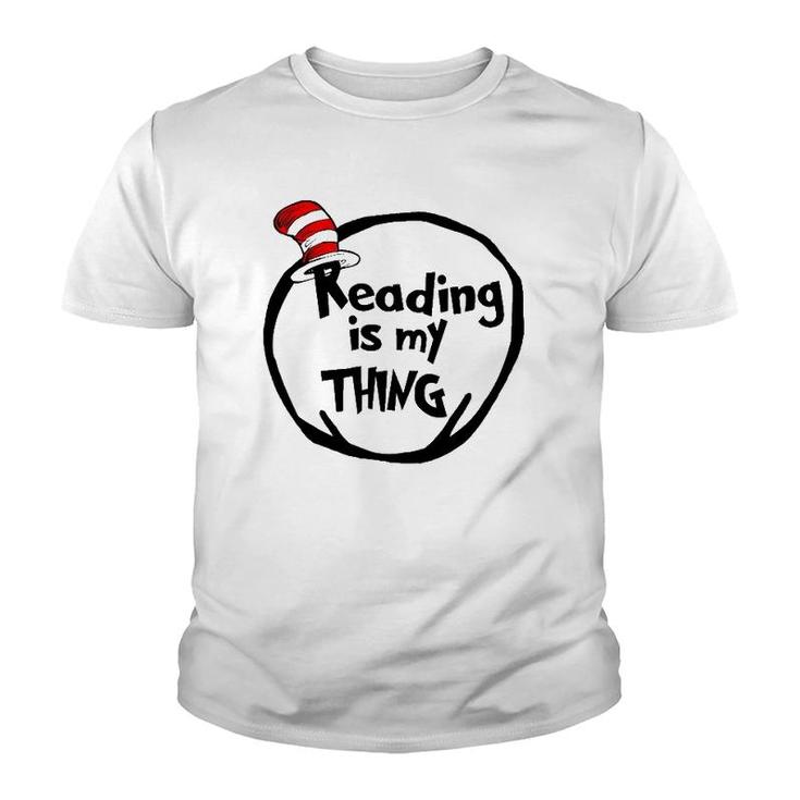 Reading Is My Thing Funny Bookworm Reading Lover Gift Youth T-shirt