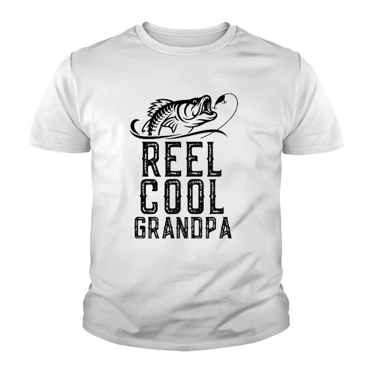 Reel Cool Grandpa Fishing Funny Christmas Father's Day Gift Youth T-shirt