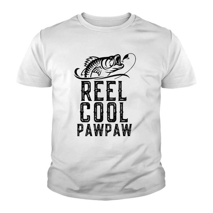 Reel Cool Pawpaw Fishing Gift Grandpa Funny Christmas Youth T-shirt