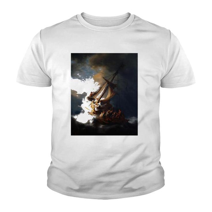 Rembrandt Christ In The Storm On The Sea Of Galilee Youth T-shirt