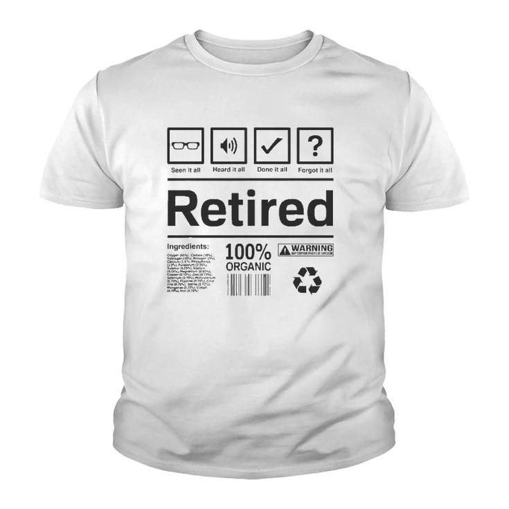 Retired  Funny Retirement Gift Youth T-shirt