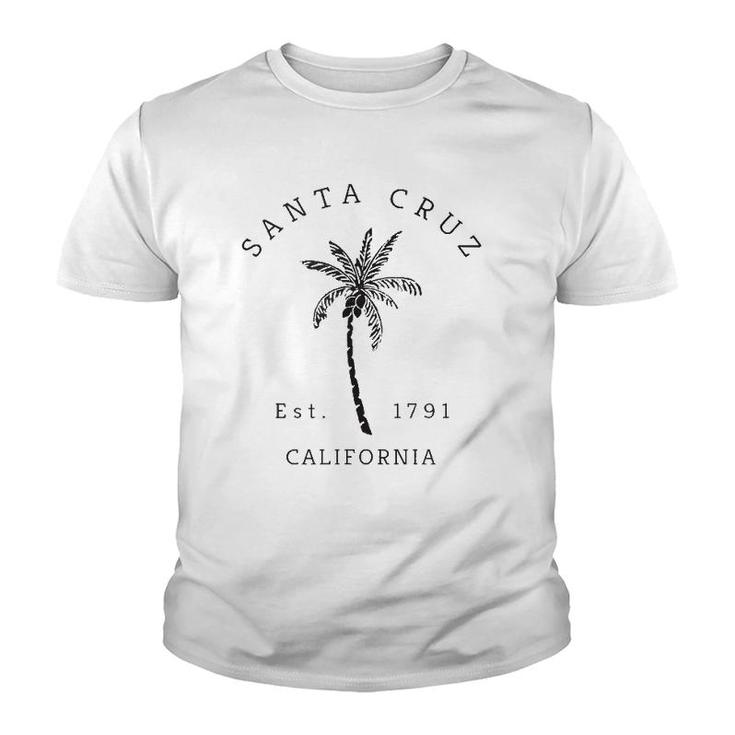 Retro Cool Santa Cruz California Palm Tree Novelty  Youth T-shirt