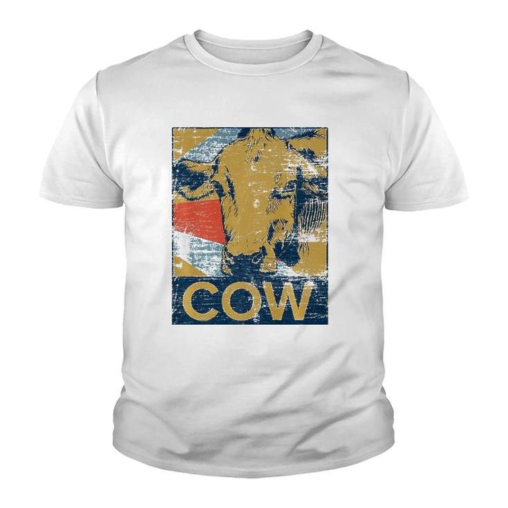 Retro Cow  Vintage Youth T-shirt