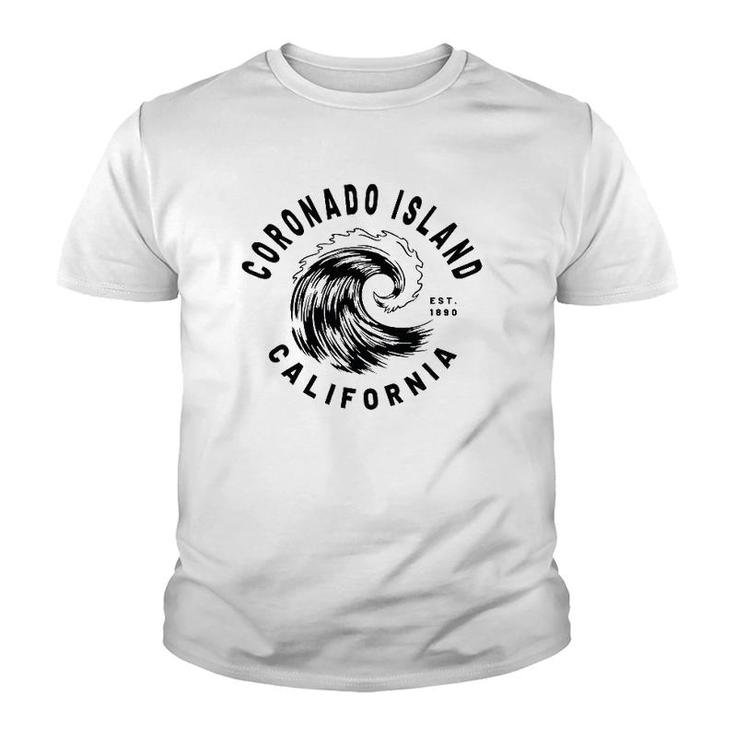 Retro Ocean Wave Coronado Island California Novelty Design Youth T-shirt
