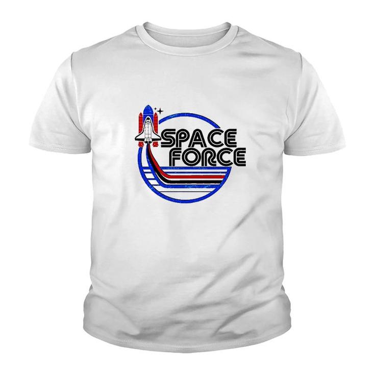 Retro Usa American Space Force Emblem Youth T-shirt
