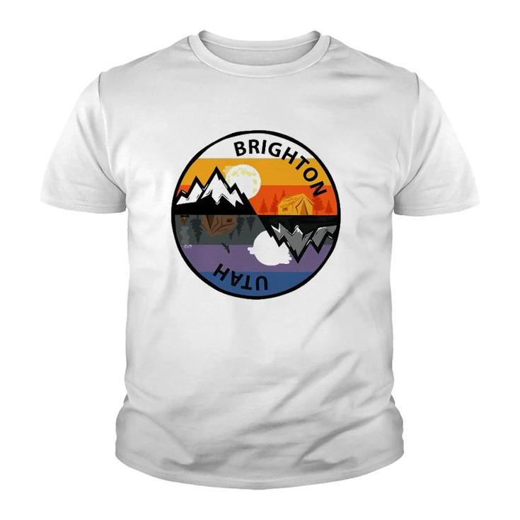 Retro Vintage Brighton, Utah Souvenir Camping Youth T-shirt