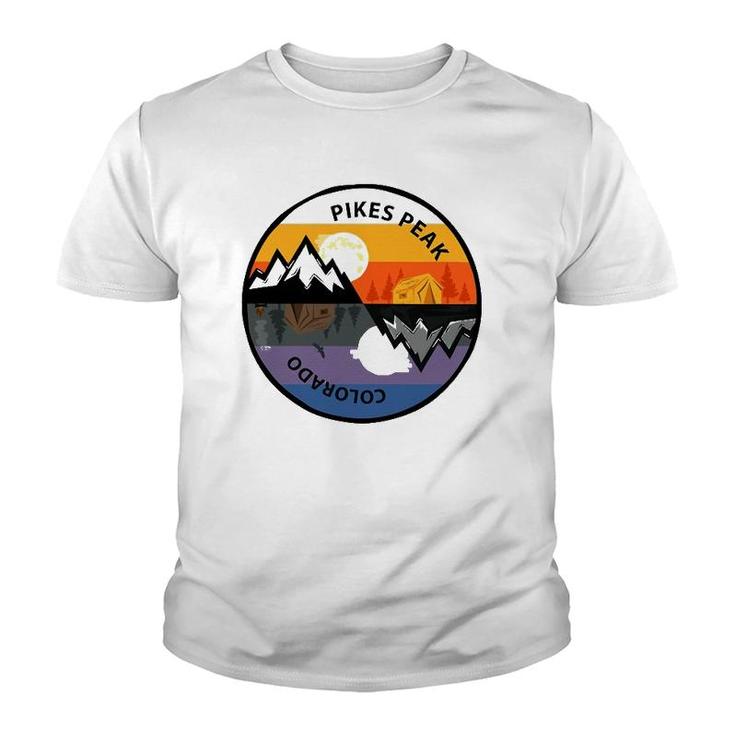 Retro Vintage Pikes Peak, Colorado Souvenir Camping Youth T-shirt