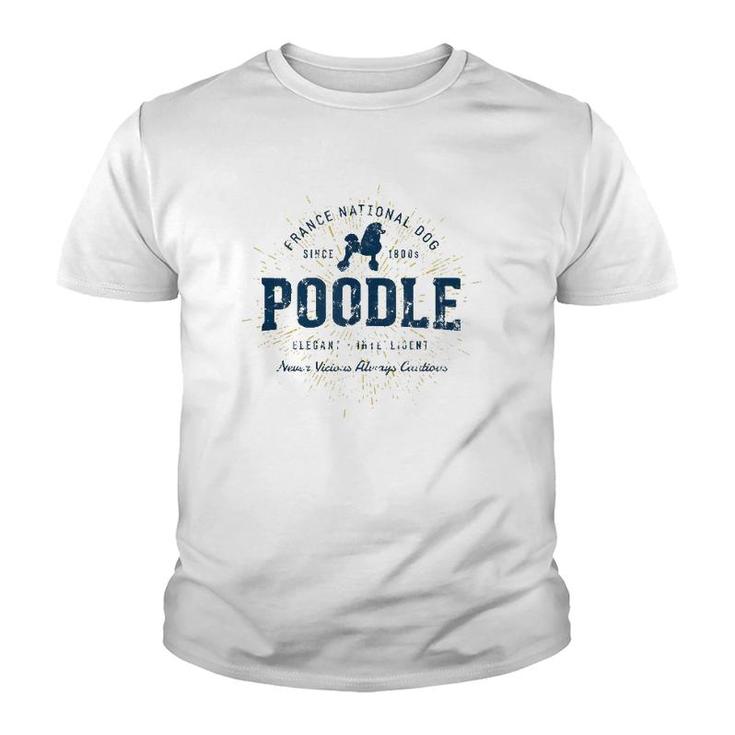 Retro Vintage Poodle  Youth T-shirt