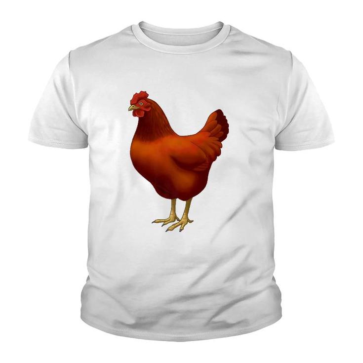Rhode Island Red Hen Chicken Lover Youth T-shirt
