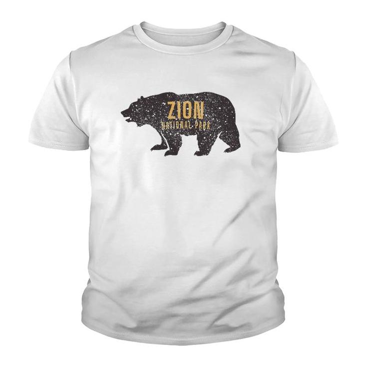 Road Trip Mount Zion National Park Bear Graphic Retro Youth T-shirt