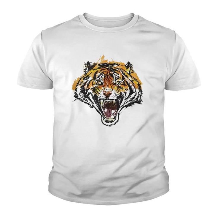 Roaring Tiger Fierce And Powerful  Youth T-shirt