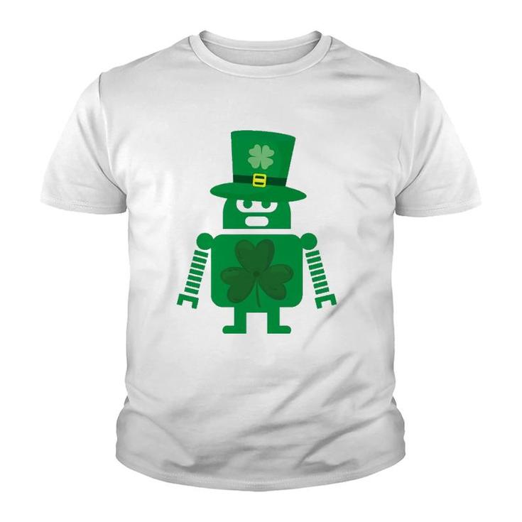 Robot Funny Geeky Leprechaun St Patricks Day Gifts Youth T-shirt