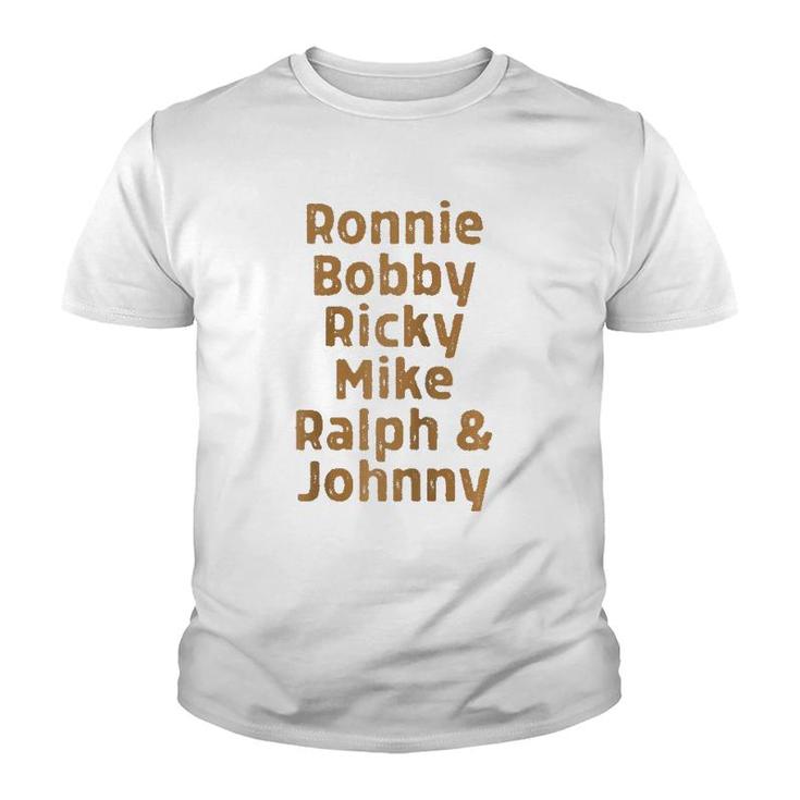 Ronnie Bobby Ricky Mike Ralph And Johnny Melanin Raglan Baseball Tee Youth T-shirt