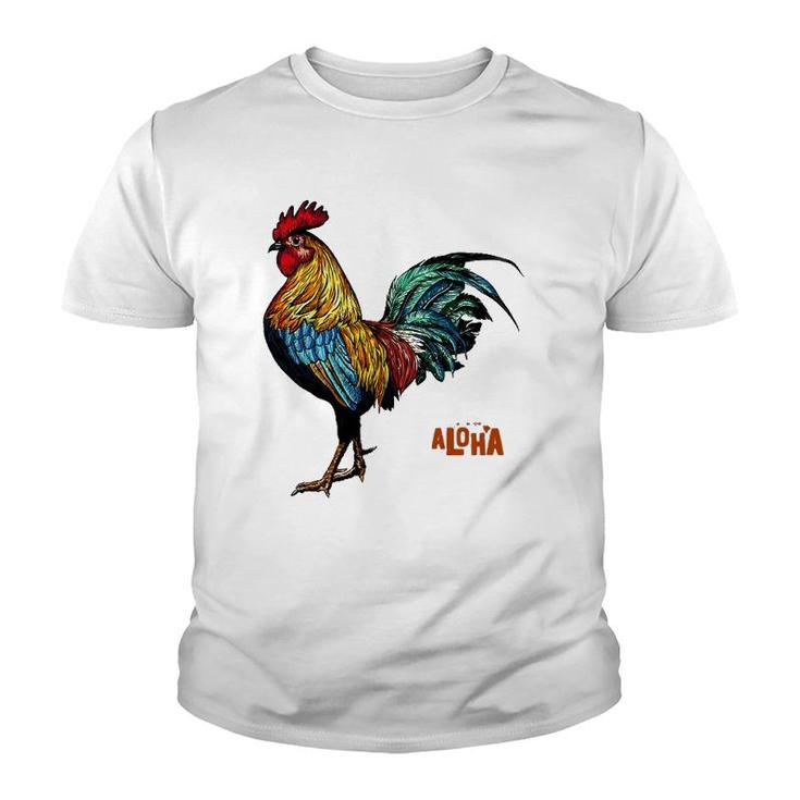 Rooster Chicken Hawaii Aloha Hawaiian Premium Youth T-shirt