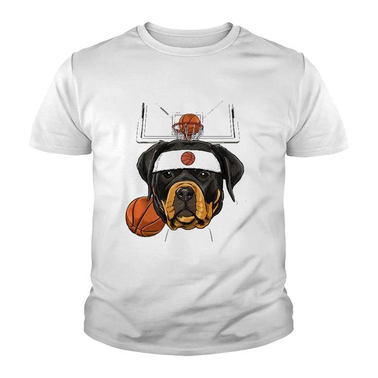 Rottweiler Basketball Dog Lovers Basketball Player  Youth T-shirt