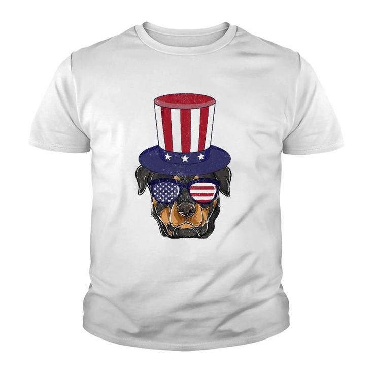 Rottweiler Patriotic Dog Mom & Dad S 4Th Of July Usa Youth T-shirt