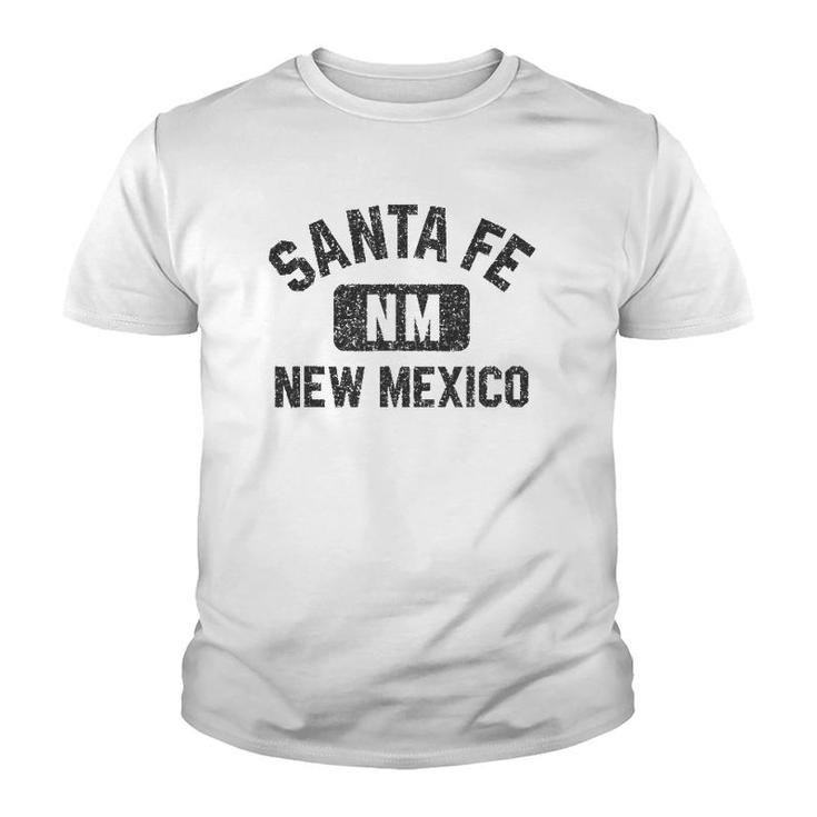 Santa Fe Nm Gym Style Black With Distressed Black Print Youth T-shirt