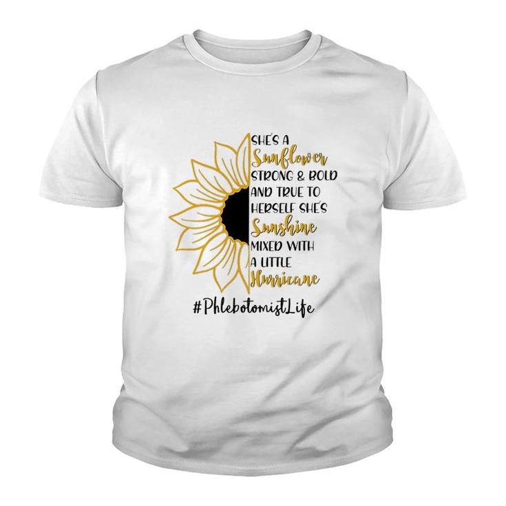 She A Sunflower Phlebotomist Youth T-shirt