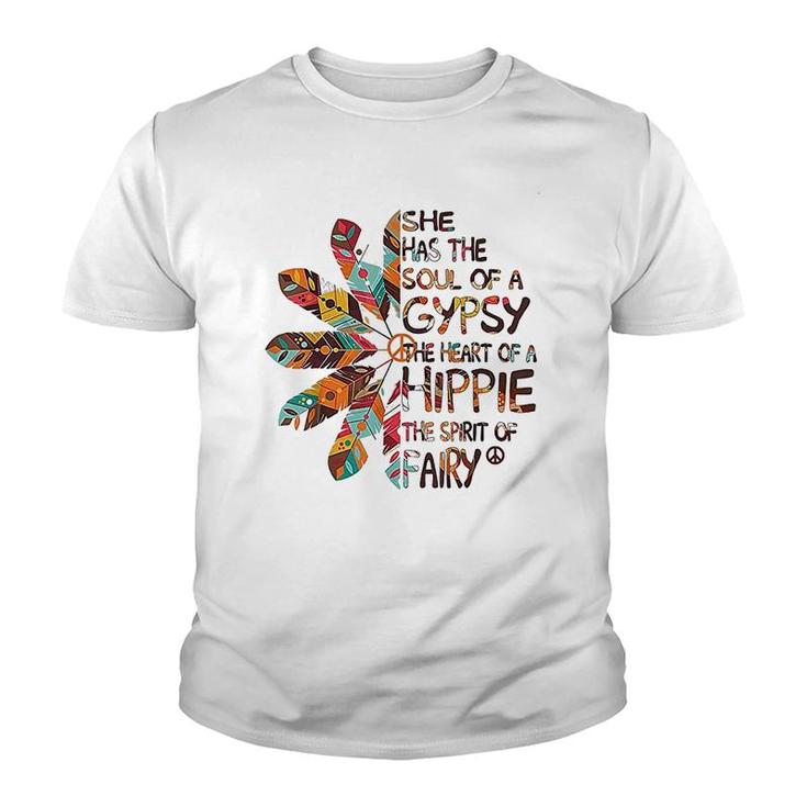 She Has The Soul Of A Gypsy The Heart Of A Hippie Youth T-shirt
