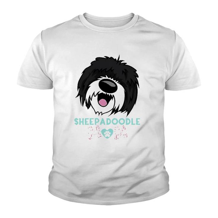 Sheepadoodle Mom Funny Dog Sheepadoodle Lovers Funny Illustration Gift For Mom Essential Youth T-shirt