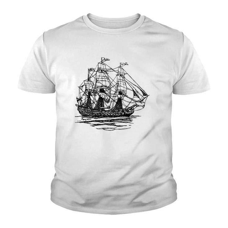 Sheldon Nerdy Vintage Retro Boat Pirate Ship Geek Gift  Youth T-shirt