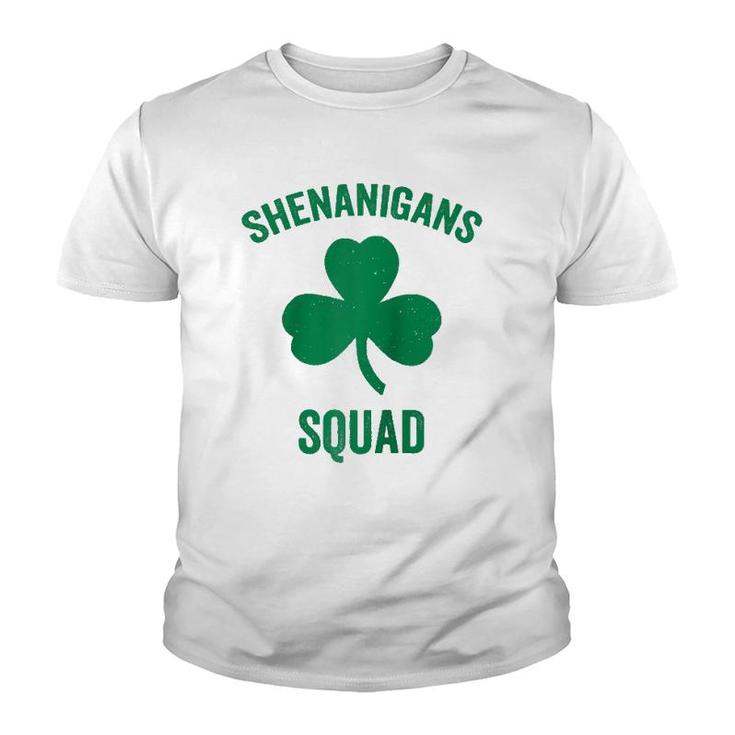 Shenanigans Squad Funny St Patrick's Day Matching Group Gift Raglan Baseball Tee Youth T-shirt