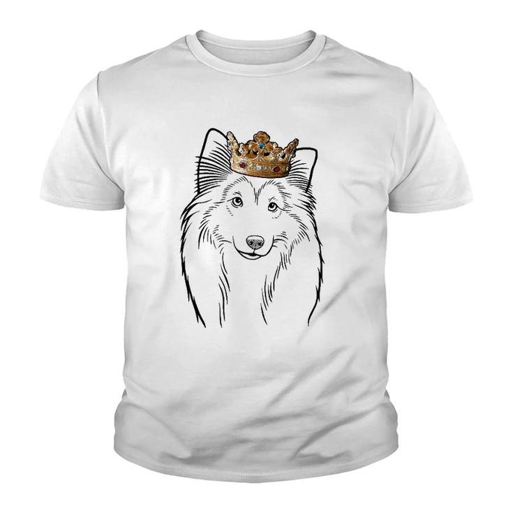 Shetland Sheepdog Wearing Crown Dog Lovers Gift Youth T-shirt