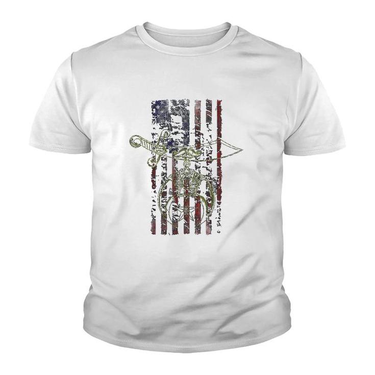 Shriner Masonic Patriotic American Flag Youth T-shirt