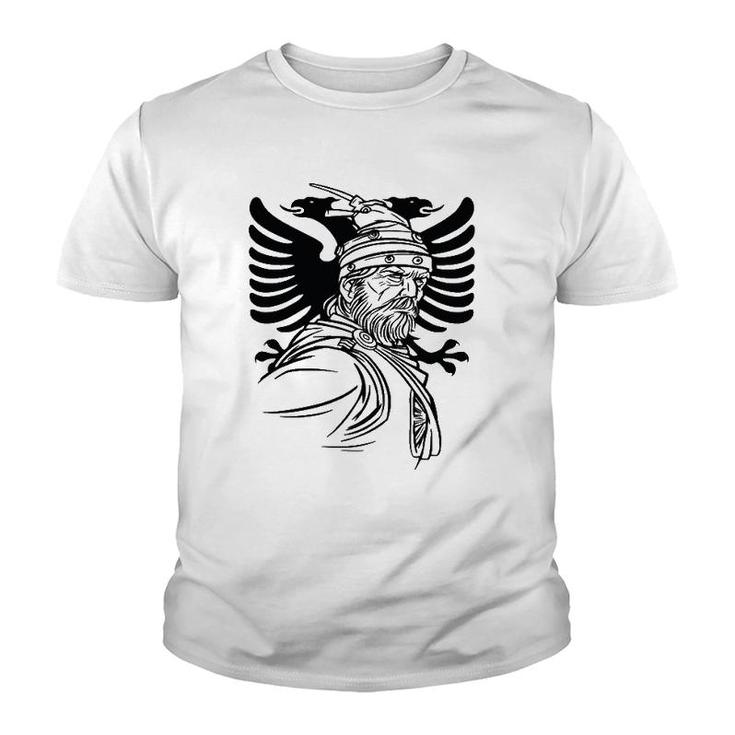 Skanderbeg Albania Balkan Hero Illyrian Shqip Kosovo  Youth T-shirt