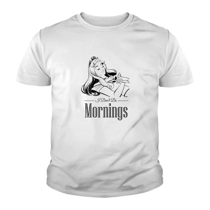 Sleeping Beauty I Dont Do Mornings Graphic Youth T-shirt