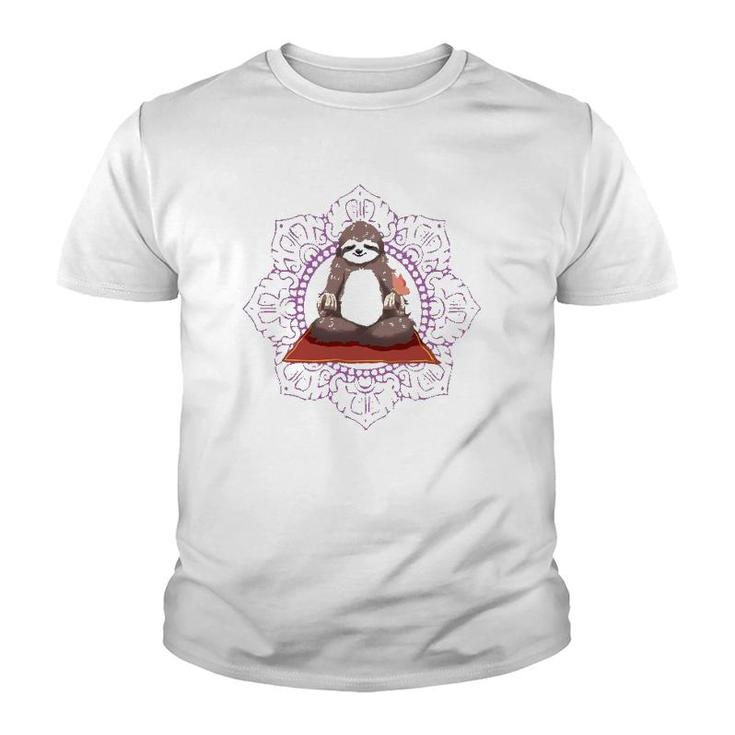 Sloth Yoga Gift I Funny Meditation Workout Tee Youth T-shirt