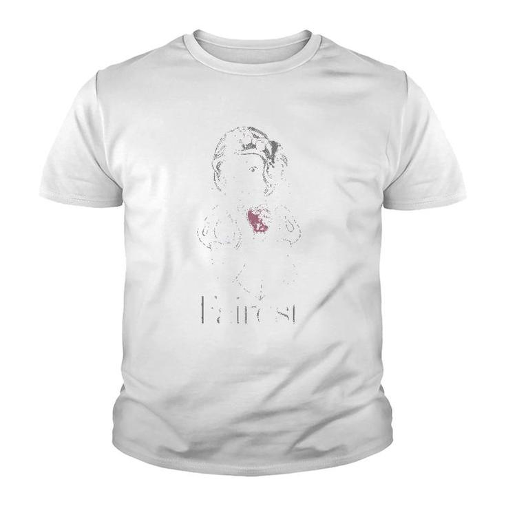 Snow White Fairest Portrait Faded Graphic Youth T-shirt
