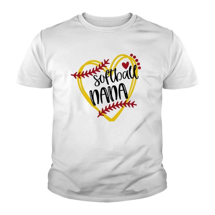 Softball Nana Heart Player Youth T-shirt