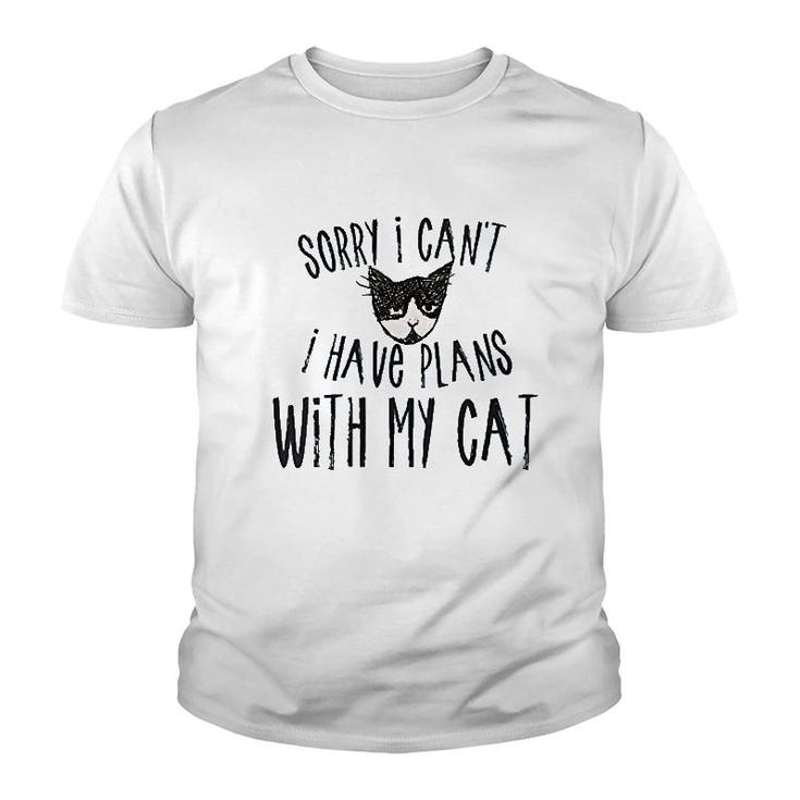 Sorry I Cant I Have Plans With My Cat Youth T-shirt