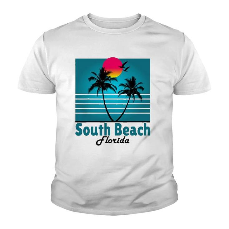 South Beach Miami Florida Seagulls Souvenirs Youth T-shirt
