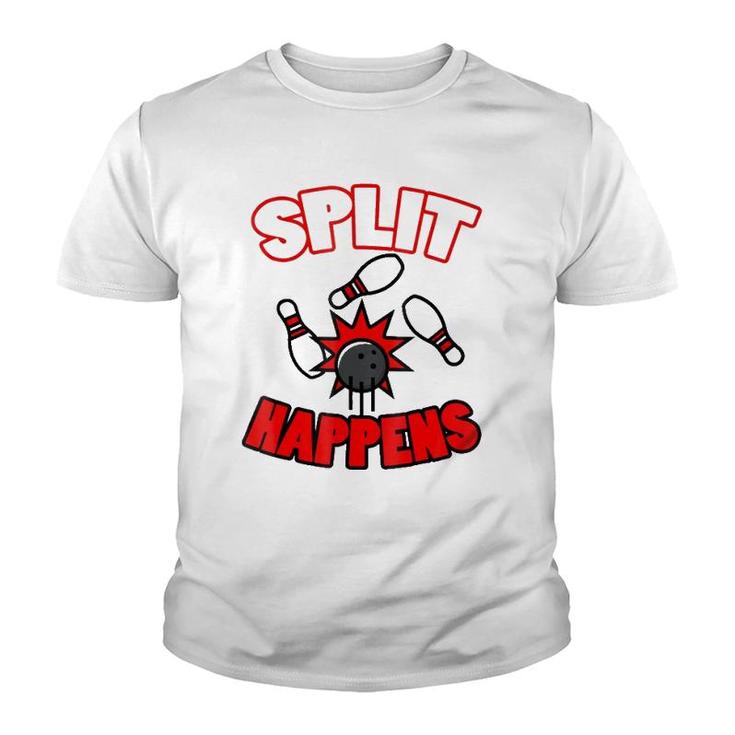 Split Happensfunny Bowling Gift For Bowlers Youth T-shirt