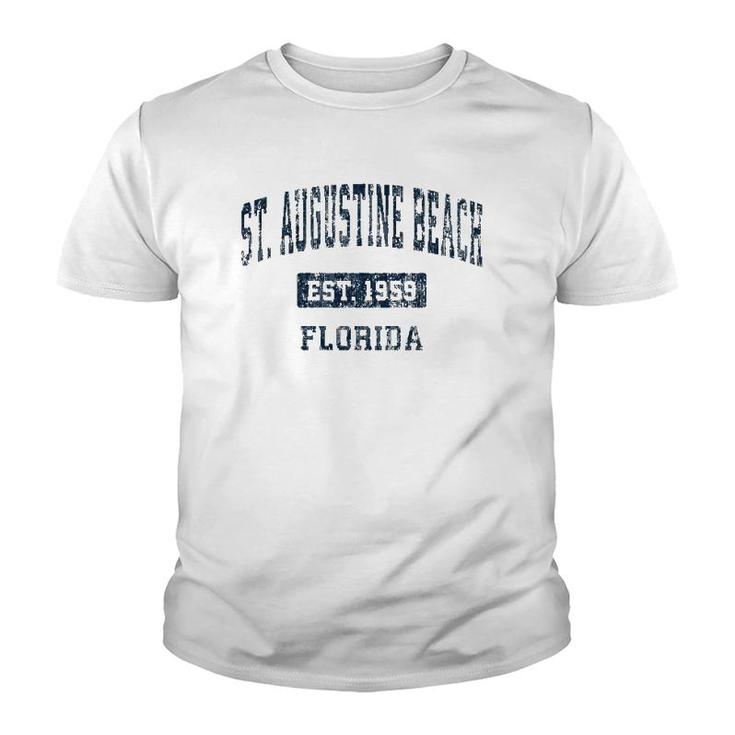 St Augustine Beach Florida Fl Vintage Sports Design Navy  Youth T-shirt