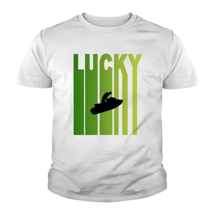 St Patricks Day Lucky Jet Skiing Funny Sport Lovers Gift Youth T-shirt