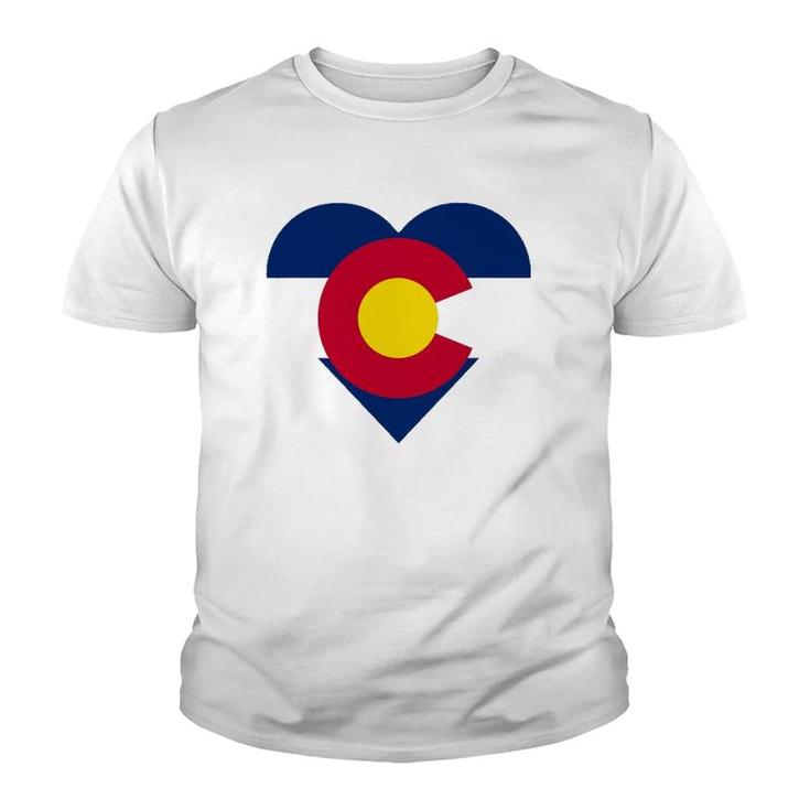 State Of Colorado Flag Heart Gift Novelty Men Women Youth T-shirt