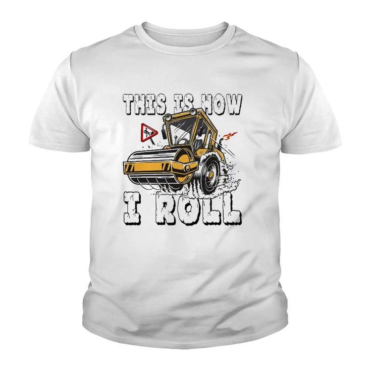 Steamroller Construction Site Worker Youth T-shirt