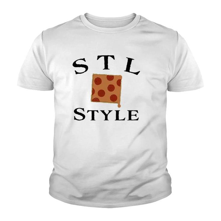Stl St Louis Style Pepperoni And Provel Square Pizza Youth T-shirt