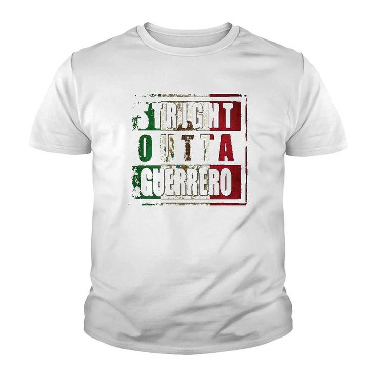 Straight Outta Guerrero Mexican Flag  Youth T-shirt