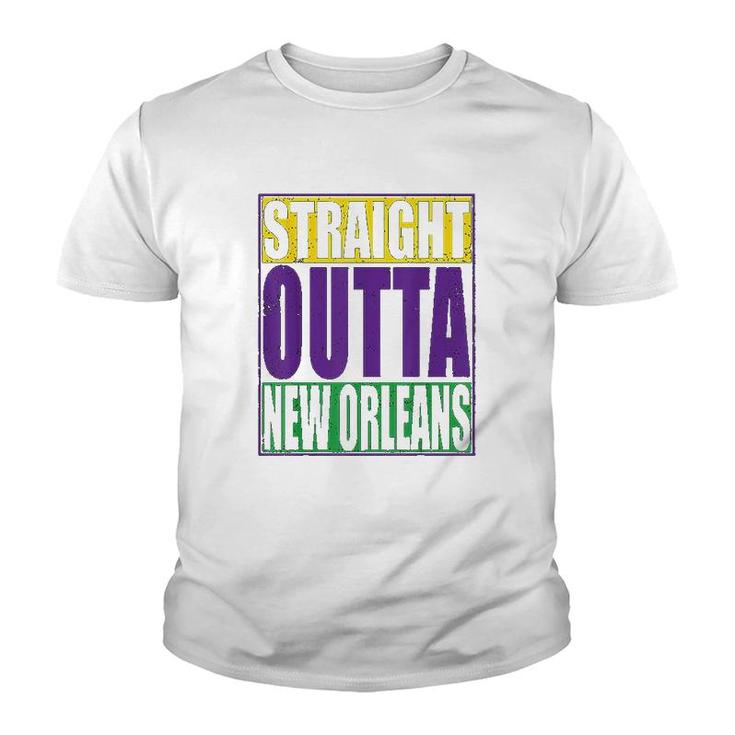 Straight Outta New Orleans Happy Mardi Gras Youth T-shirt