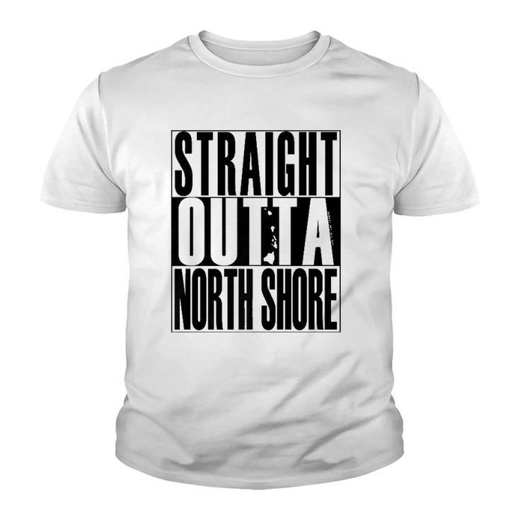 Straight Outta North Shore Black By Hawaii Nei All Day  Youth T-shirt