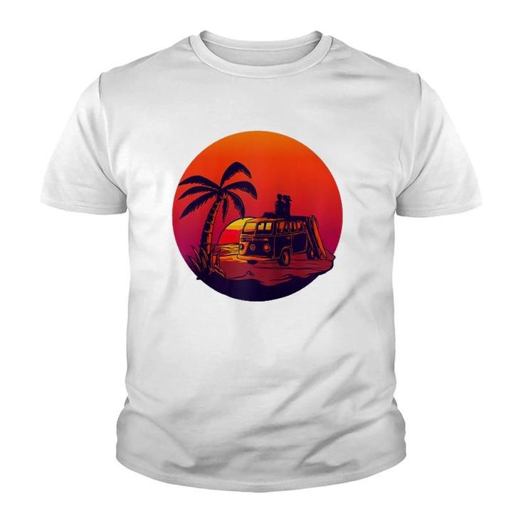 Summer Sunset - Love Van - Travel - Romanic Graphic  Youth T-shirt
